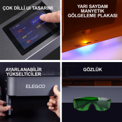 ELEGOO Phecda 10 Watt Lazer Gravür ve Kesici Paket 1